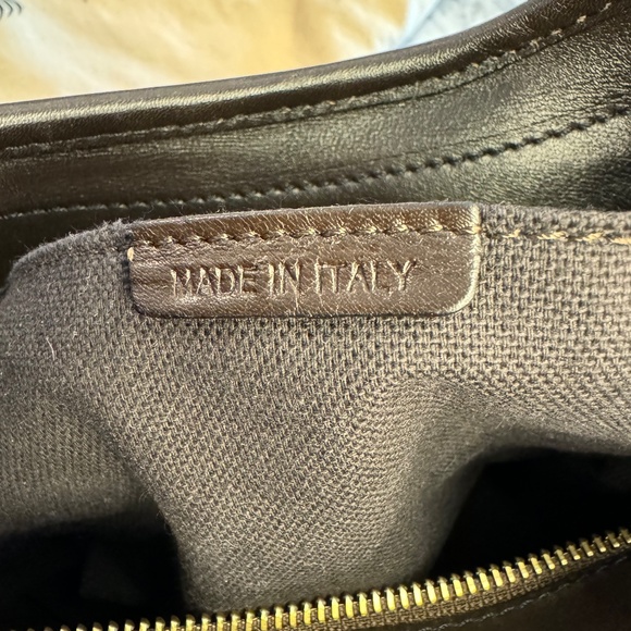 BURBERRY Chocolate Brown Leather Haymarket Check Coated Canvas Chain Strap Hobo - Picture 15 of 17